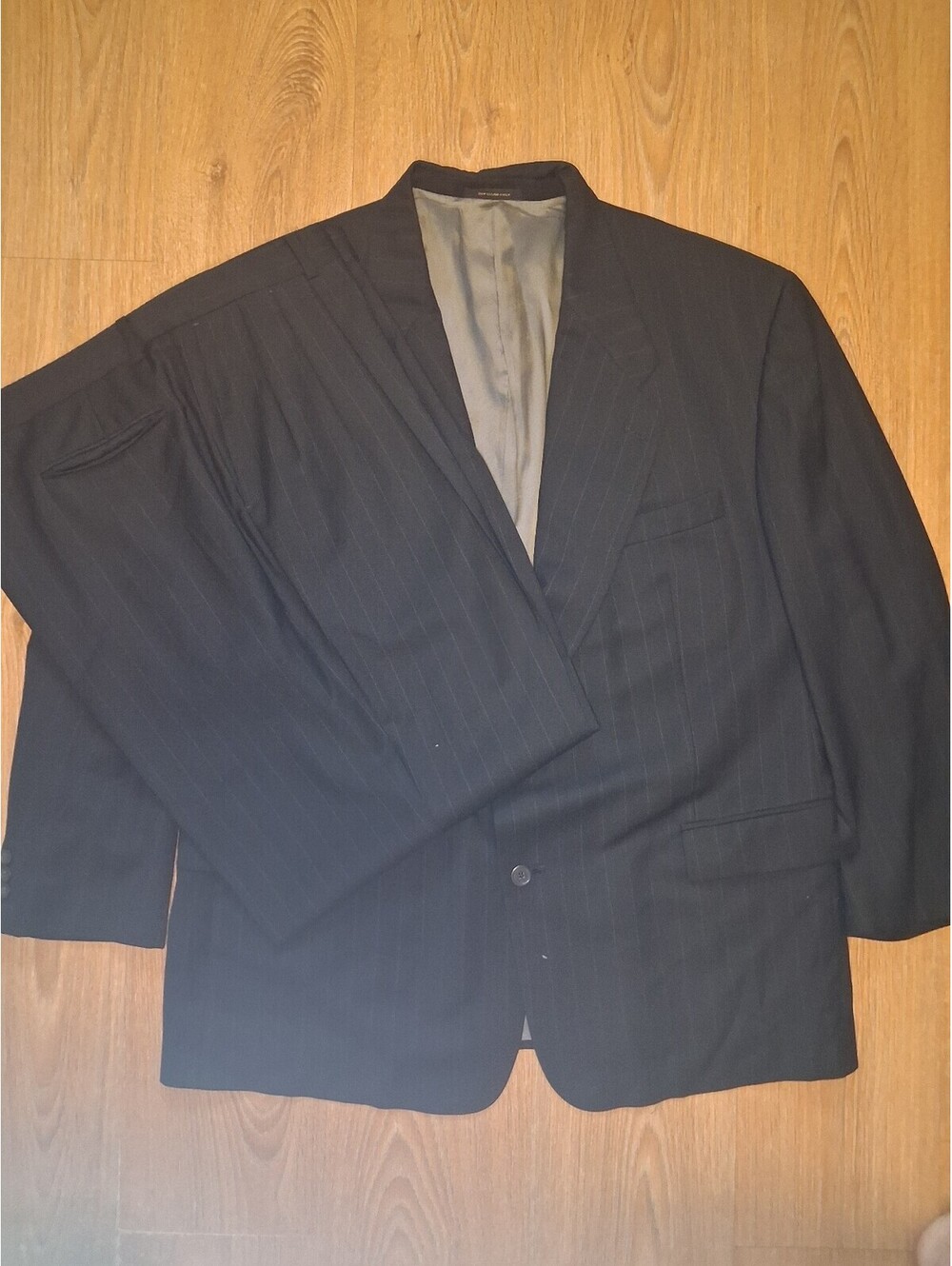 Givenchy Monsieur 2 PIece Suit 50L 40x32 Gray Striped Wool